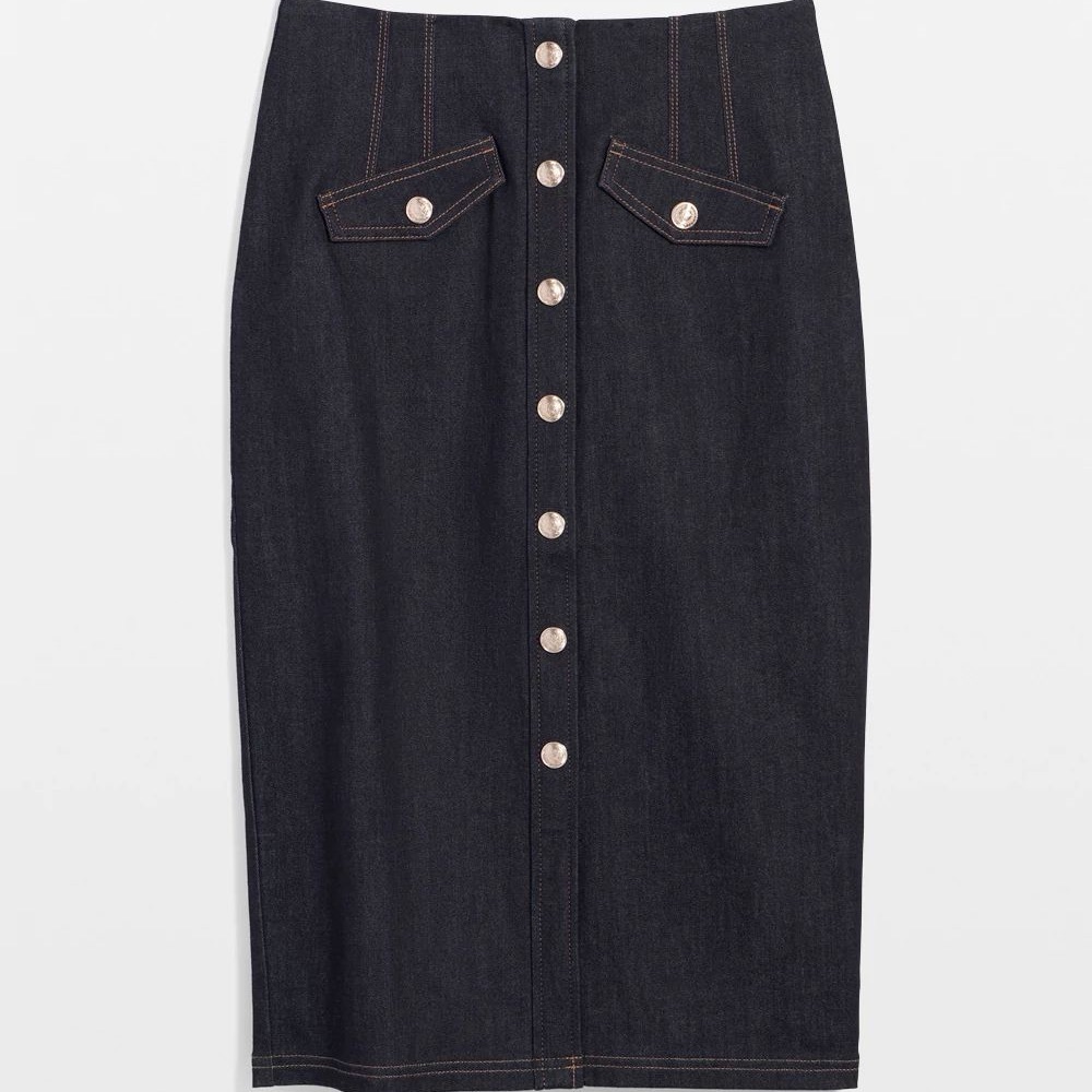 WHBM Denim Button-Front Skirt Size 14 NWT